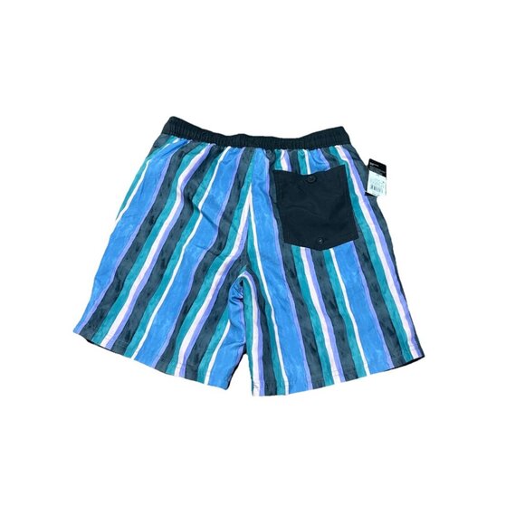 Men's 7" Vertical Striped Swim Trunks - Original Use Blue/Black/Green/Pink XS - Picture 9 of 9